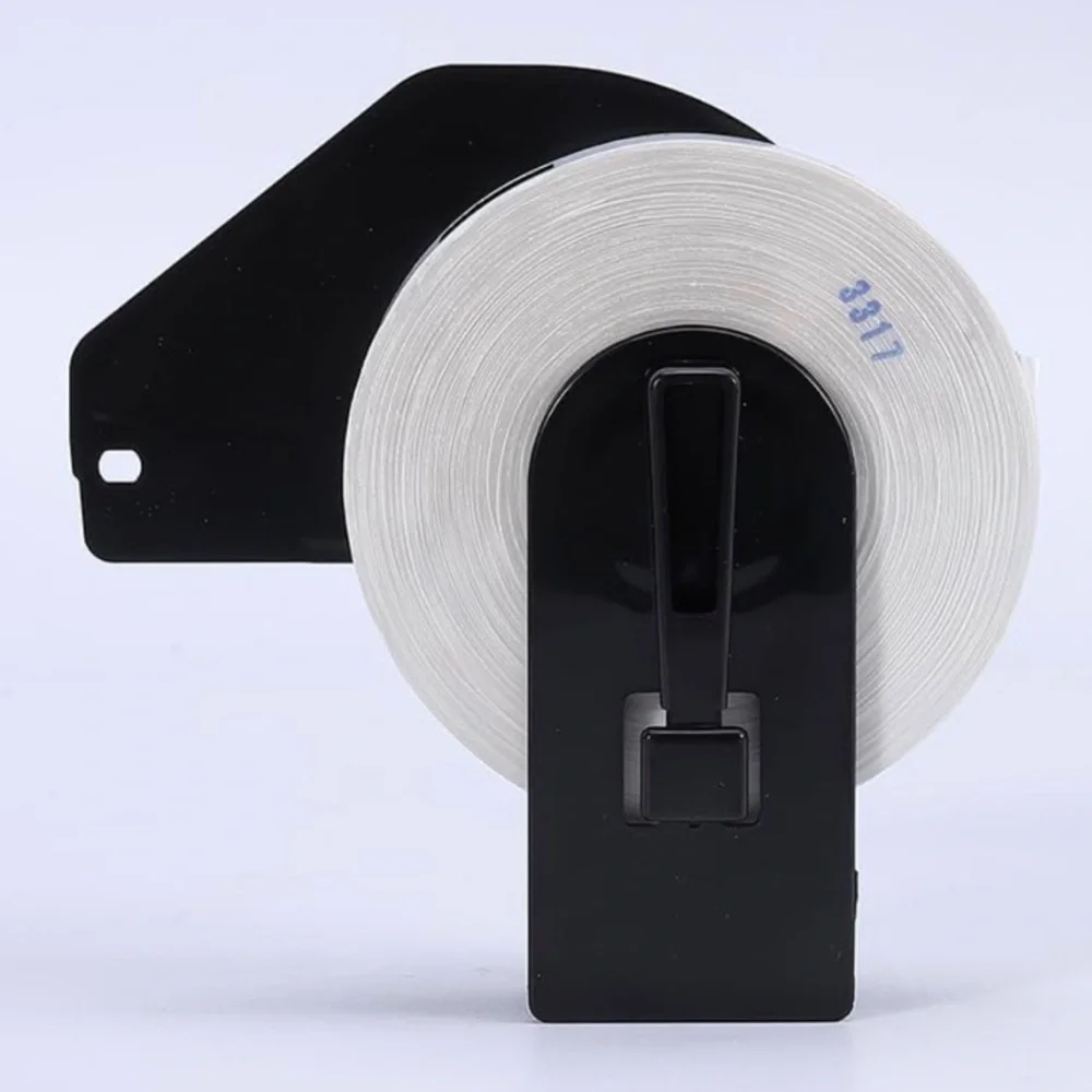 BROTHER White Label Roll Set of 4000 w Black Holders Pack of 10 NEW SEALED Rolls